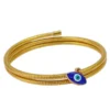 Gold-Plated Evil Eye Flexible Bangle
