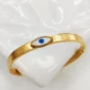 Gold Roman Numeral Evil Eye Bangle