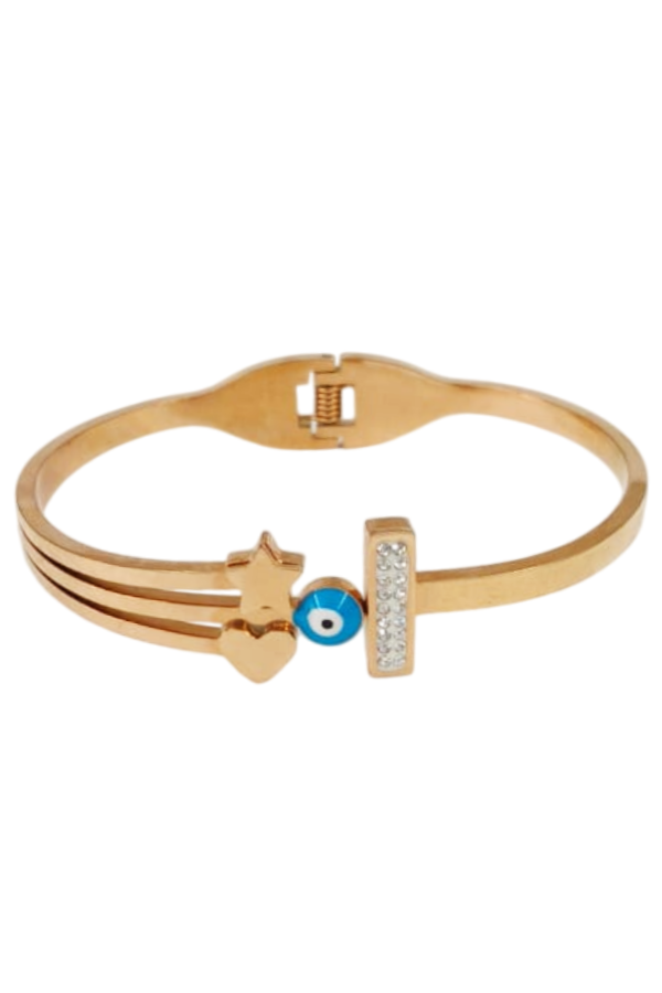 Rose Gold Evil Eye Bangle