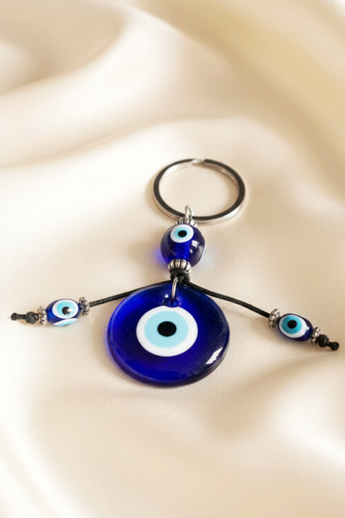 Authentic Blue Glass Nazar Evil Eye Talisman Keychain