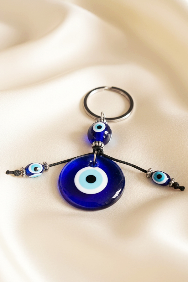 Authentic Blue Glass Nazar Evil Eye Talisman Keychain