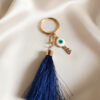 Luxurious Gold Tassel Keychain with Evil Eye Key Charm