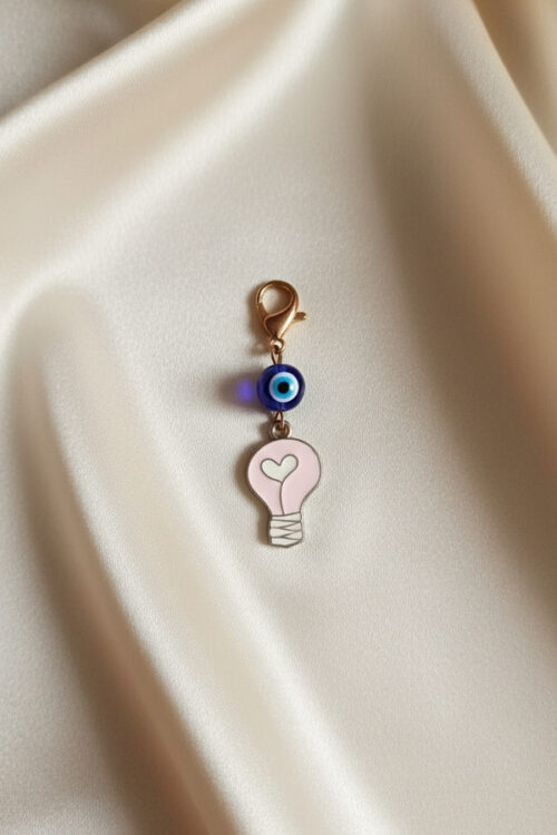 Creative Pink Lightbulb & Evil Eye Charm Clip