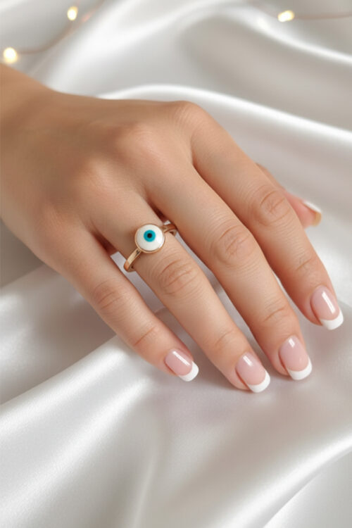 Elegant Evil Eye Protection Ring – Golden Minimal Charm