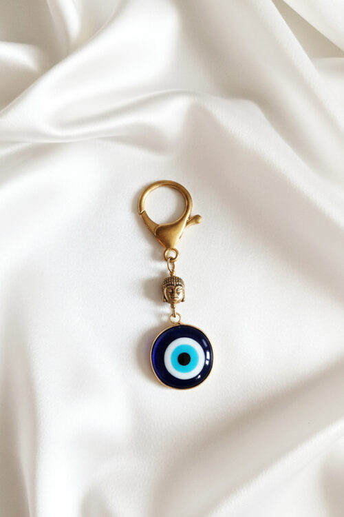 Spiritual Gold Buddha & Evil Eye Protection Keychain