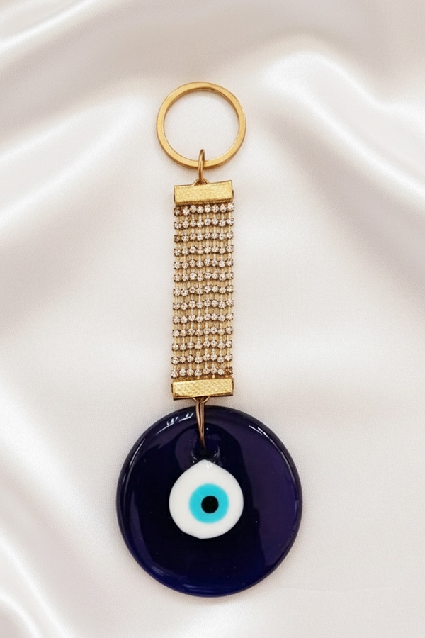 Luxurious Gold & Crystal Pave Evil Eye Wall Hanging (Nazar)