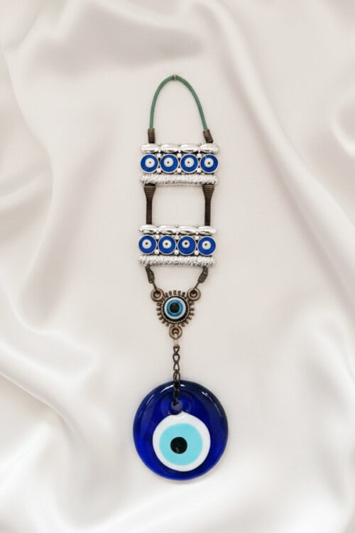 Ornate Multi-Charm Evil Eye Wall Hanging with Metalwork Detail