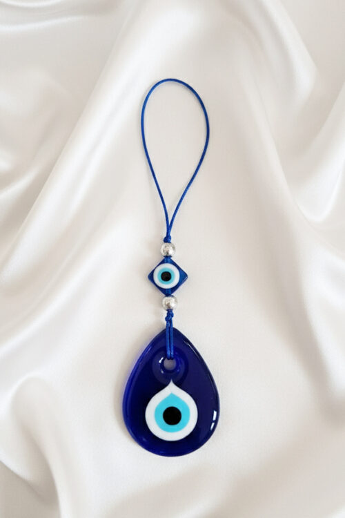 Elegant Deep Blue Glass Teardrop Evil Eye Hanging