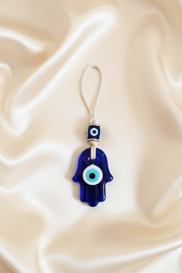 Traditional Hamsa Hand & Evil Eye Glass Protective Hanging