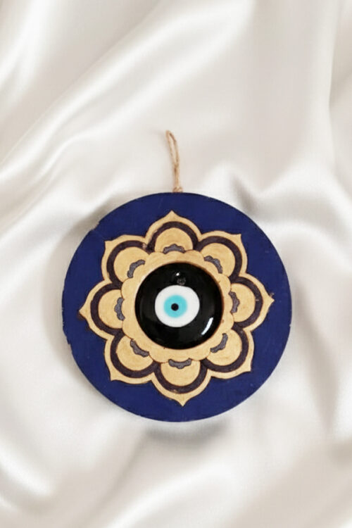 Ornate Mandala Evil Eye Wall Hanging with Floral Pattern