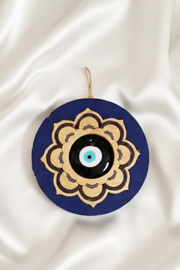 Ornate Mandala Evil Eye Wall Hanging with Floral Pattern