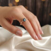 Elegant Evil Eye Flower Ring