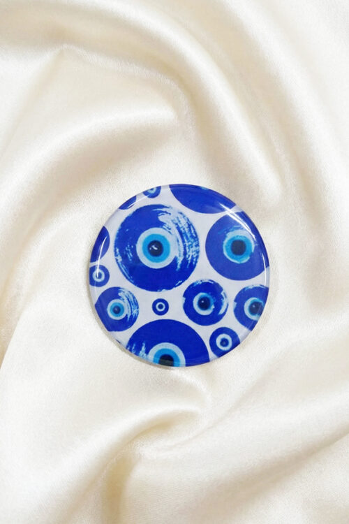 Artistic Multi-Pattern Blue Evil Eye Round Fridge Magnet
