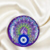 Artistic Purple Peacock & Evil Eye Mandala Fridge Magnet