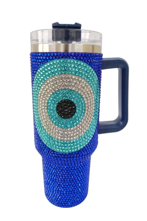 Authentic Blue Evil Eye Rhinestone Stanley Tumbler