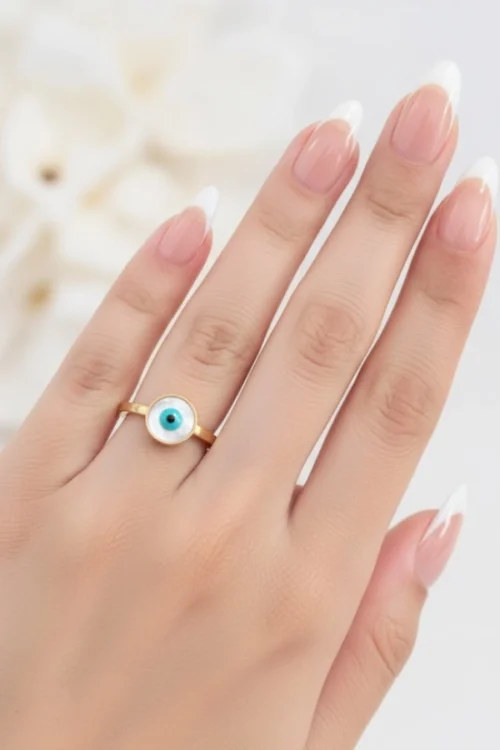 Elegant Evil Eye Gold Ring – Symbol of Protection & Timeless Beauty