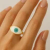 Elegant Golden Evil Eye Statement Ring