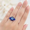 Royal Blue Evil Eye Statement Ring