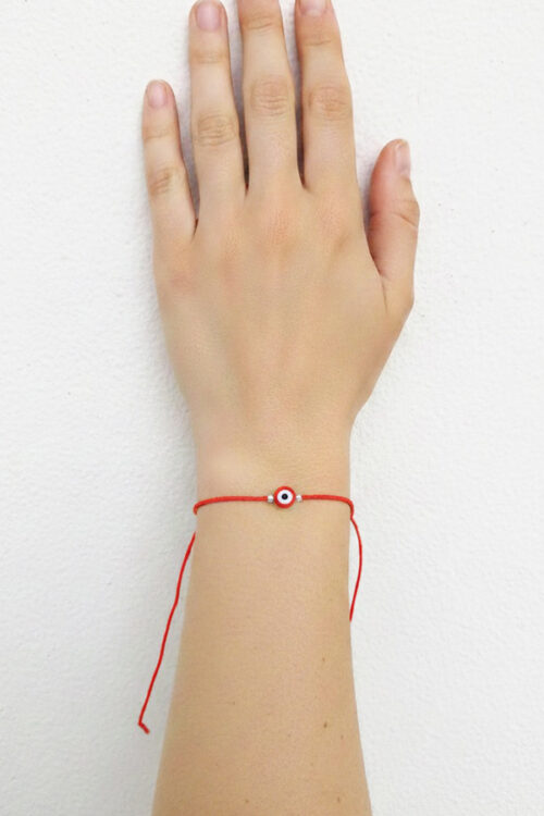 Red String & Silver Accent Evil Eye Bracelet (3 Piece)