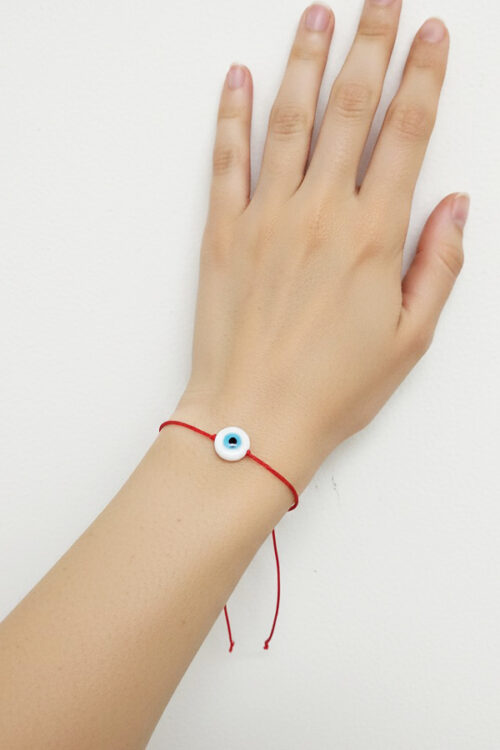 Adjustable Deep Red Rope Evil Eye Bracelet (3 Piece)