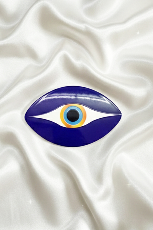 Modern Marquise-Shaped Ceramic Evil Eye Coaster