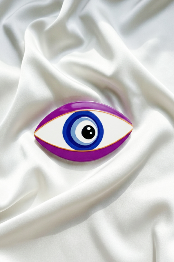 Exquisite Blue Mosaic Mandala Evil Eye Coaster