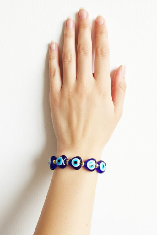 Elegant Cobalt Blue Evil Eye Bracelet