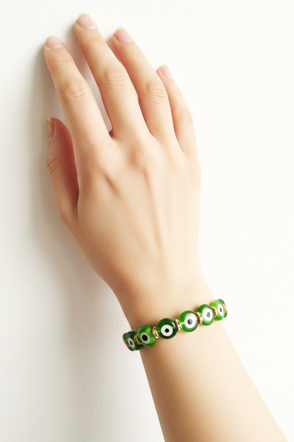Emerald Green Evil Eye Protection Bracelet