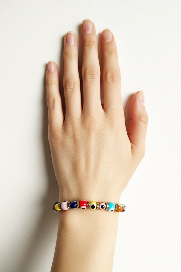 Sparkling Rainbow Evil Eye Bracelet