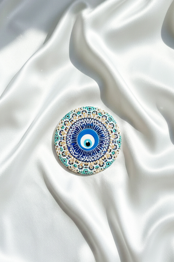 Intricate Mandala & Evil Eye Mosaic Coaster