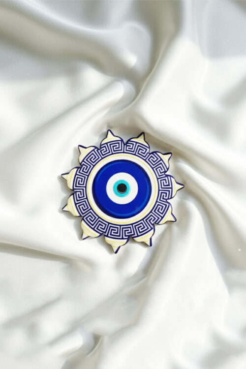 Vibrant Mosaic Mandala & Evil Eye Protective Coaster