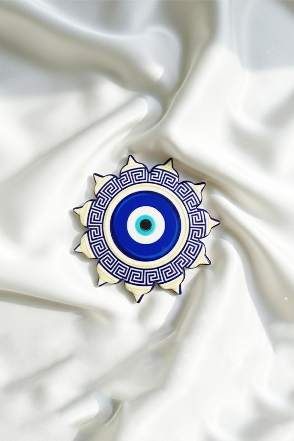 Vibrant Mosaic Mandala & Evil Eye Protective Coaster