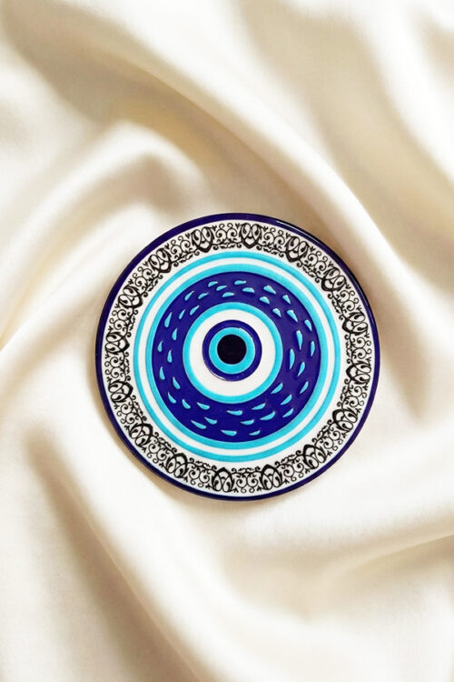 Artistic Mandala & Evil Eye Mosaic Coaster in Vibrant Hues