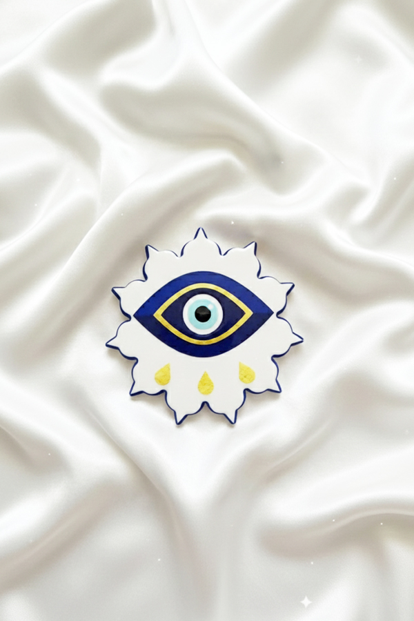 Exquisite Multi-Colored Ceramic Evil Eye Mandala Coaster